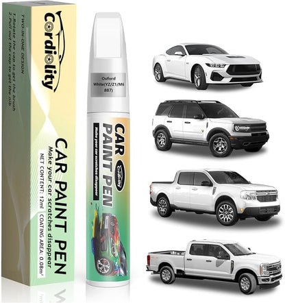 Car Touch Up Paint Oxford White(YZ/Z1/M6887) for Ford, Color Accurate Car Scratch Repair Remover Pen Fix Auto Paint Chips and Nicks