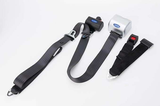 Q'Straint Q8-6326-A1-HR Retractable Lap and Shoulder Combination Belt with Retractable Height Adjuster – OEM Wheelchair and Mobility Transport Component