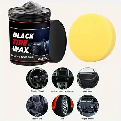 Car Tire Wax, Automotive Tyre Nourishing, Auto Wheel Coating Paste, for Mechanics Drivers Detailers Groomers Modifiers Racers Restorers Trucks SUVs RVs Sedans Garages Shops