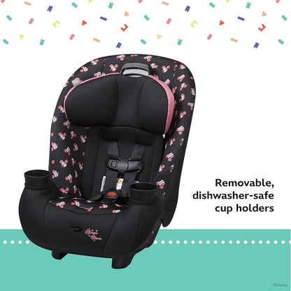 Disney Baby Ellaris 3-in-1 Convertible Car Seat, Slim Fit Design, Rear & Forward-Facing, 5-Position Headrest, 3-Across Fit, Travel-Friendly with Machine-Washable Seat Pad, Minnie Charm