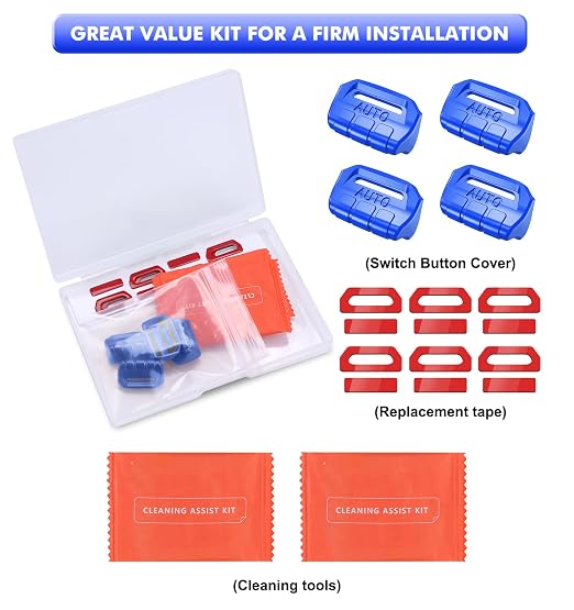 Fits for Jeep JL 4 PCS Upgrade Window Switch Button Cover Compatible with Jeep Wrangler JL JLU 2025 2024 2023 2022 2021 2020 2019 2018 & Gladiator JT 2020-2025 Interior Accessories(Dark Blue)