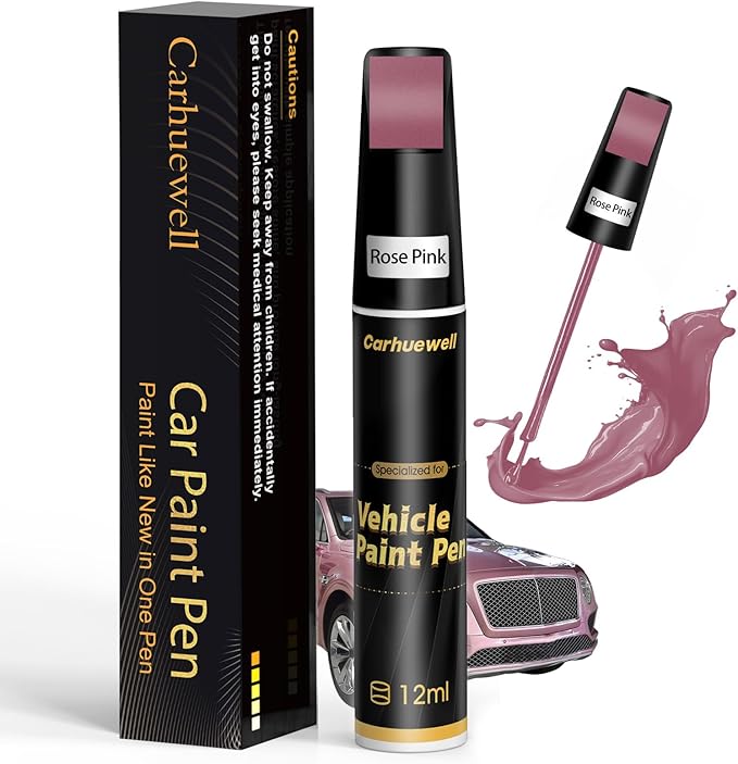 Pink Touch Up Paint for Cars, Car Scratch Repair Pen, Car Paint Touch Up Pen Auto Scratches Remover Easy to Use and Quick Fix(Rose Pink)