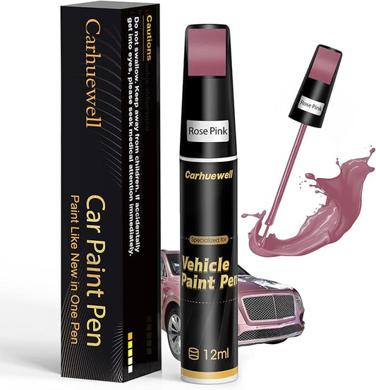 Pink Touch Up Paint for Cars, Car Scratch Repair Pen, Car Paint Touch Up Pen Auto Scratches Remover Easy to Use and Quick Fix(Rose Pink)