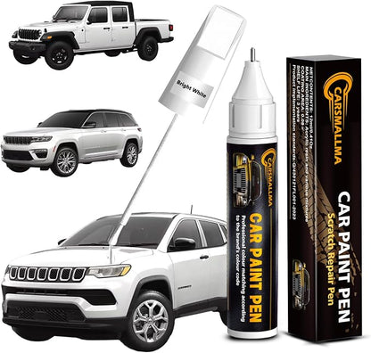 Touch Up Paint for Jeep Bright White(PW7/GW7), Color Exact Match Auto Paint Repair Pen Fix Chips and Nicks Scuff