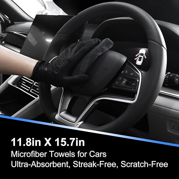9Pcs Car Wheel & Tire Brush Kit, Wheel Cleaner Brush, Soft-bristled Rim Brush, Tire Shine Applicator Pad, Car Wash Mitt, Towel, Car Detailing Cleaning Wash Brush Supplies Kit