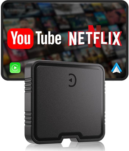 Wireless CarPlay AI Box Adapter, 2-in-1 for iPhone & Android Auto, Support YouTube/Netflix, TF Card Playback, Wired to Wireless, Plug and Play, 5.8GHz WiFi & Bluetooth 5.3