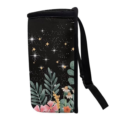 Talayituse Dragonfly Flower Moon Print Car Trash Can with Lid, Leak Proof Auto Trash Bag Hanging Vehicle Garbage Can Multipurpose Storage Container for Back Seat Road Trip