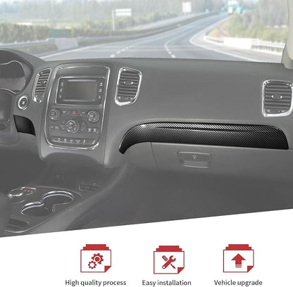 JeCar for Durango Carbon Fiber Interior Dash Panel Trim Kit Fit for 2014-2020 Dodge Durango Interior Accessories (3pcs)