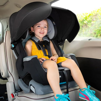 Baby Trend Cover Me 4-in-1 Infant Toddler Convertible Car Seat with Adjustable/Removable Canopy for Sun Protection & 2 Cup Holders, Black