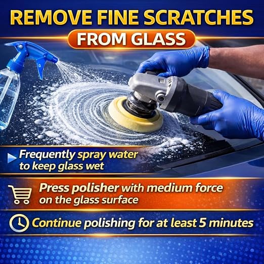 14 oz (400g) 99% Cerium Oxide Glass Polishing Powder (7-9 Um) – Removes: Oil Films, Water Spots, Swirl Marks, Wiper Streaks, Removes Fine Scratches & Deep-Cleans Glass Surfaces.