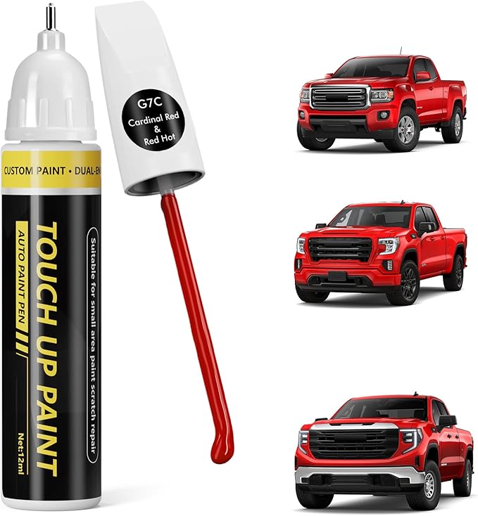 (Red Hot/Cardinal Red (G7C) Car Touch Up Paint for GMC, Car Paint Scratch Repair Kit, Quick & Easy Solution, 2 in 1 Scratch Remover Pen with Color-Matched