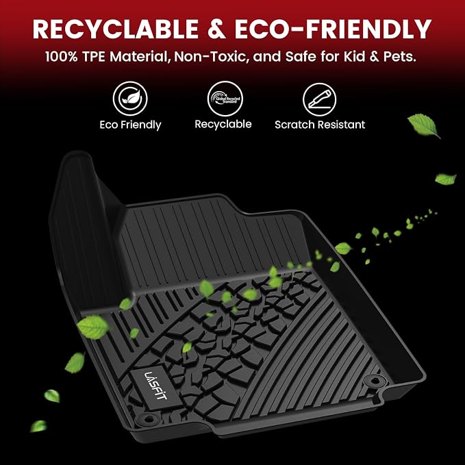 LASFIT Floor Mats & Trunk Mat for Jeep Wrangler JL 2018-2025 2026 4 Door Cargo with SUBWOOFER, All Weather TPE Custom Cargo Mat Fit for Flat Load Floor Gas Type (Not for JK/Not PHEV/Not 2-Door)