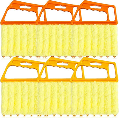 AOCEAN 6 Pcs Blind Cleaner Duster Tool, 7-Finger Dusting Cleaner Tool for Window & Air Vent, Washable Handheld Microfiber Duster Brush for Blinds Dust Dirt