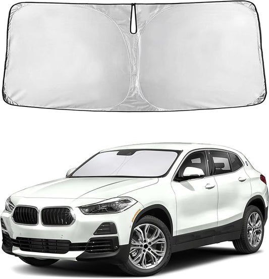 EcoNour Windshield Sunshade Compatible for BMW X2 2018-2021 2022 2023, Sun Visor for Front Windshield & Window Sun Shade Cover, UV Heat Blocker & Protector, Car Accessories