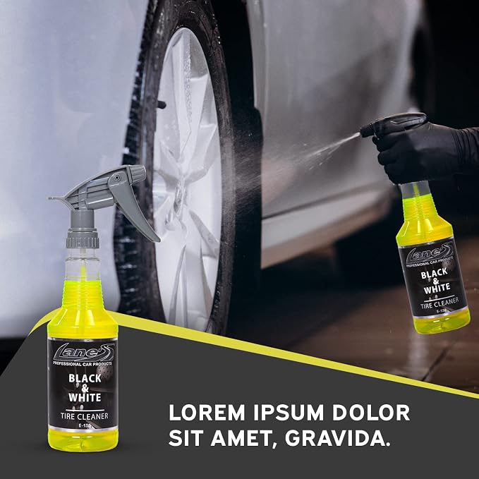 LANE'S Black and White Tire Cleaner- Tire Cleaner, Cleaning Tire Spray, Strong Tire Cleaner - Formulated Cleaning Strength, Restores Rubber to Black, Fast Acting Tire Cleaner- 1 Gallon