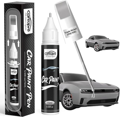 Triple Nickel(PSE/SSE) for Dodge Touch Up Paint Pen, 2 in 1 Car Scratch Remover with Pen Tip and Brush, Precise Color Match for Car Paint Scratch Repair, Quickly and Easily Fix Chips and Nicks