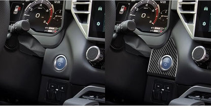 NVCNX Real Premium Carbon Fiber for Toyota Tundra 2022-2026 / Sequoia 2023-2026 2024 2025 Car Dash Push Engine Start Button Panel Cover Interior Trim Accessories Thick Overlay Sticker Decal 2PCs