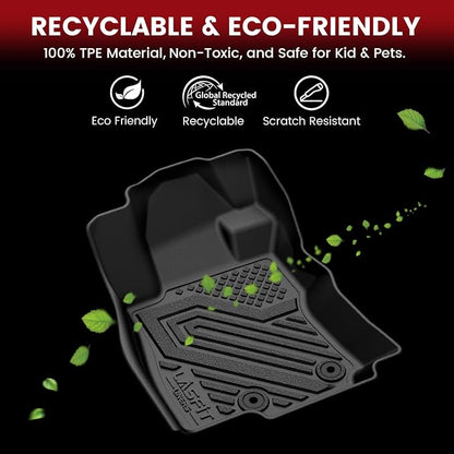 LASFIT Floor Mats & Backrest & Cargo Mats for Subaru Forester 2026 2025 (Fit Hybrid, Not for Gas), All Weather TPE Custom Fit Easy Clean for Forester Hybrid 2025 2026 Car Accessories Trunk Liners