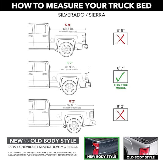 RealTruck TruXedo Lo Pro Soft Roll Up Truck Bed Tonneau Cover | 572001 | Fits 2014-2018, 2019 Limited/Legacy Chevy/GMC Silverado/Sierra 1500, 2015-19 2500/3500HD 6' 7" Bed (78.9")