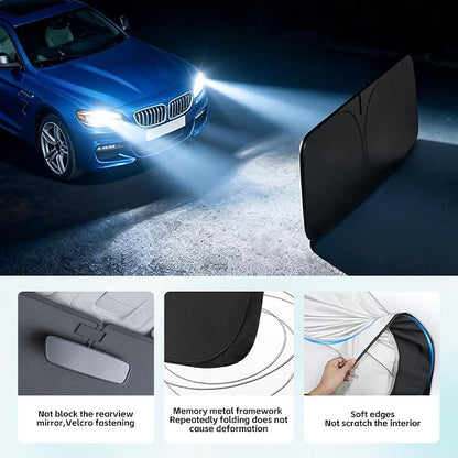 Windshield Sun Shade for BMW 6 Series 2012-2026 Sunshade 300T Windshield Cover Shield Protector Blocks UV Rays Custom Fit 6 Series Front Window Shade Windshield Accessories Keep Cool Foldable