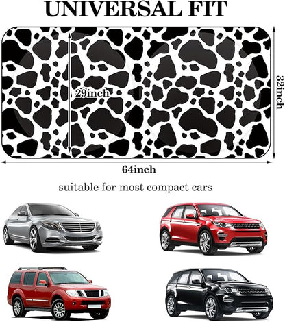 Windshield Sun Shade Foldable Car Front Window Covers for Car Accessories Sun Heat UV Rays Visor Protector Protection for Universal Cars SUV Truck(Cow Print)