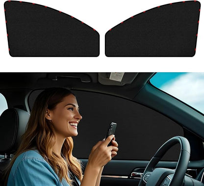 ZATOOTO Car Window Shades for Front Side Window Suede Sun Shade for Privacy, 2PCS Side Window Curtains UV Protection, Car Window Cover for Block Out Light for Camping, Sleeping, Cloth Changing