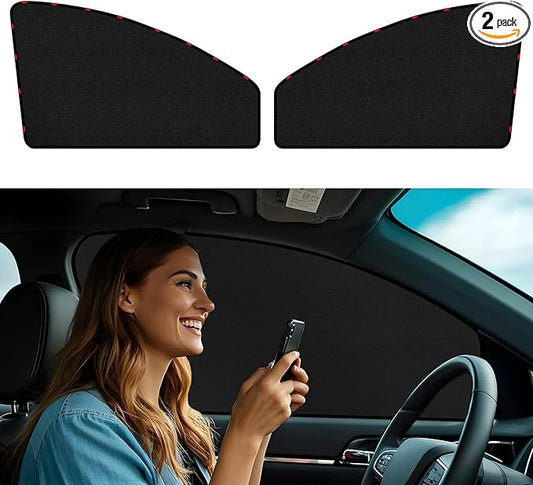 ZATOOTO Car Window Shades for Front Side Window Suede Sun Shade for Privacy, 2PCS Side Window Curtains UV Protection, Car Window Cover for Block Out Light for Camping, Sleeping, Cloth Changing