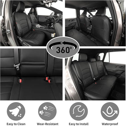 EKR Rav4 Seat Covers Custom Fit for Toyota Rav4 (Hybrid) Woodland/Limited 2026, Leather Car Seat Cover Full Set for SUV,Faux Leather(Black)