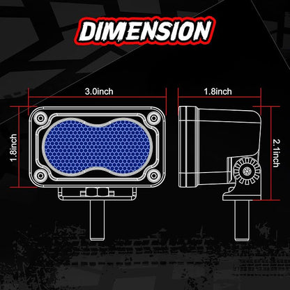 3 Inch LED Pod Lights Blue 2PCS Off Road Auxiliary Backup Cube Light Fog Driving Rear Light Bar Blue Hunting Fishing Emergency Safety Signal Work Lights for Truck RV UTV Pickup Boat
