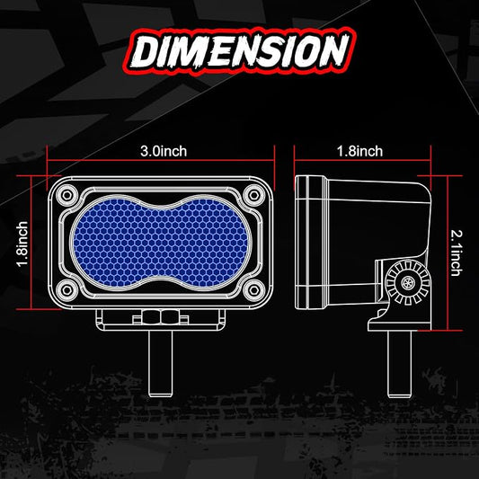 3 Inch LED Pod Lights Blue 2PCS Off Road Auxiliary Backup Cube Light Fog Driving Rear Light Bar Blue Hunting Fishing Emergency Safety Signal Work Lights for Truck RV UTV Pickup Boat