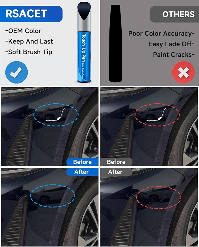 8X8 New Dark Blue Touch Up Paint Compatible with Toyota Exact Match Touch Up Paint Car Scratch Repair