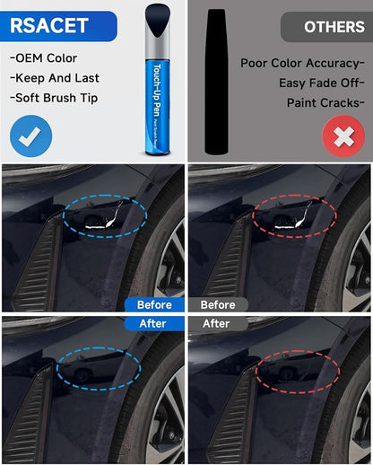 8X8 New Dark Blue Touch Up Paint Compatible with Toyota Exact Match Touch Up Paint Car Scratch Repair
