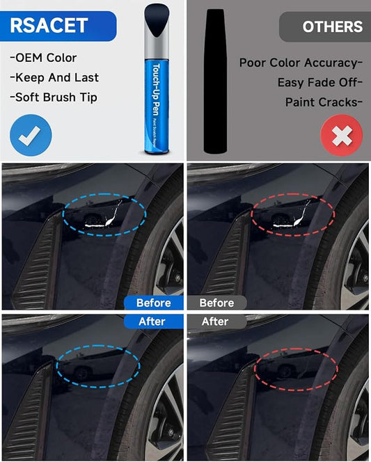 8X8 New Dark Blue Touch Up Paint Compatible with Toyota Exact Match Touch Up Paint Car Scratch Repair
