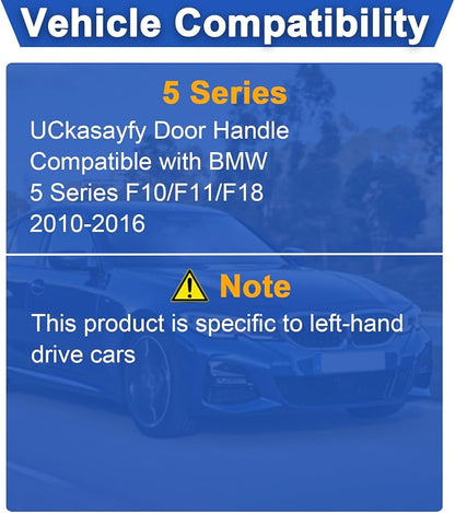 Driver Side Door Handle Cover Compatible with BMW 5 Series 520 523 525 528 530 F10/F11/F18 2010-2016, Window Switch Armrest Panel for Left-Hand Drive Models Black