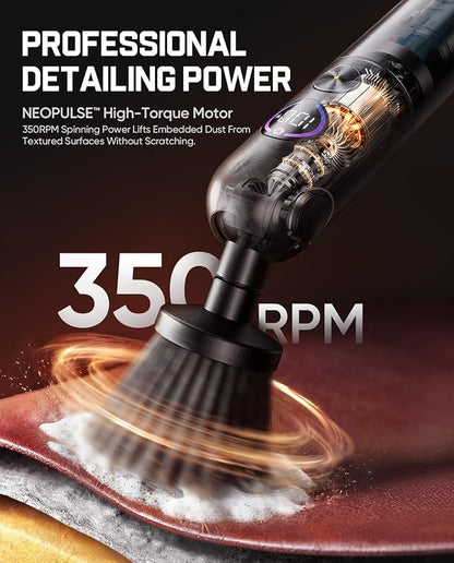 Fanttik Flip G10 Nano AutoCare Cordless Electric Car Interior Detailing Brush, Dual-Speed with 8 Brush Heads, Adjustable Angle & Smart Display, IPX7 Waterproof for Deep Car Cleaning