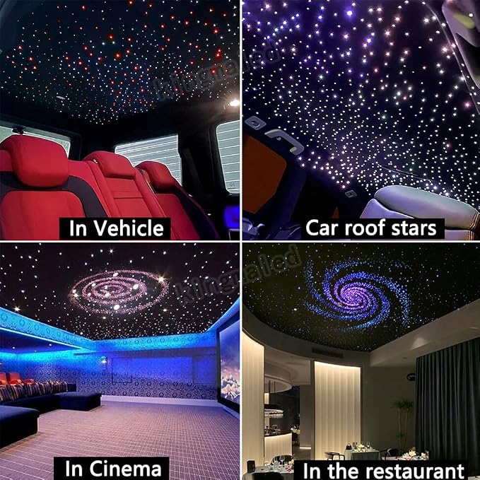 Twinkle Starlight Headliner Light-1000pcs* 0.02in* 9.8ft Fibers kit | Twinkle Effect,APP/Remote Control ,Sound Activated ,Muisc Sync ,for Car Home Star Ceiling Decor