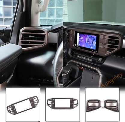 Car Center Console Air Conditioning Outlet Trim Cover Kit Compatible with Toyota Tundra/Sequoia 2022-2026, Dashboard Side A/C Vent Panel Decorative Frame Protector ABS Accessories, For 8-inch Screen
