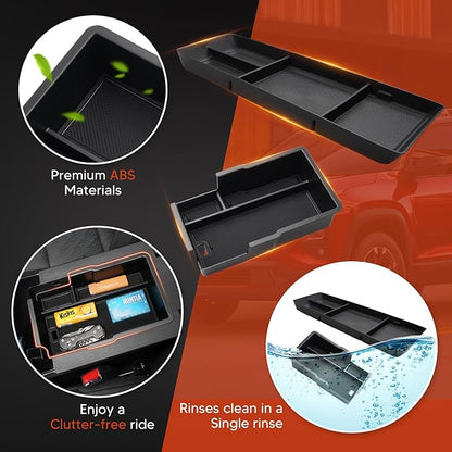 Sunsdrew 2025 Upgraded 2PCS Chevy Equinox Center Console Organizer and Lower Center Console Tray for 2025 2026 Chevrolet Equinox Interior Accessories Anti-Slip