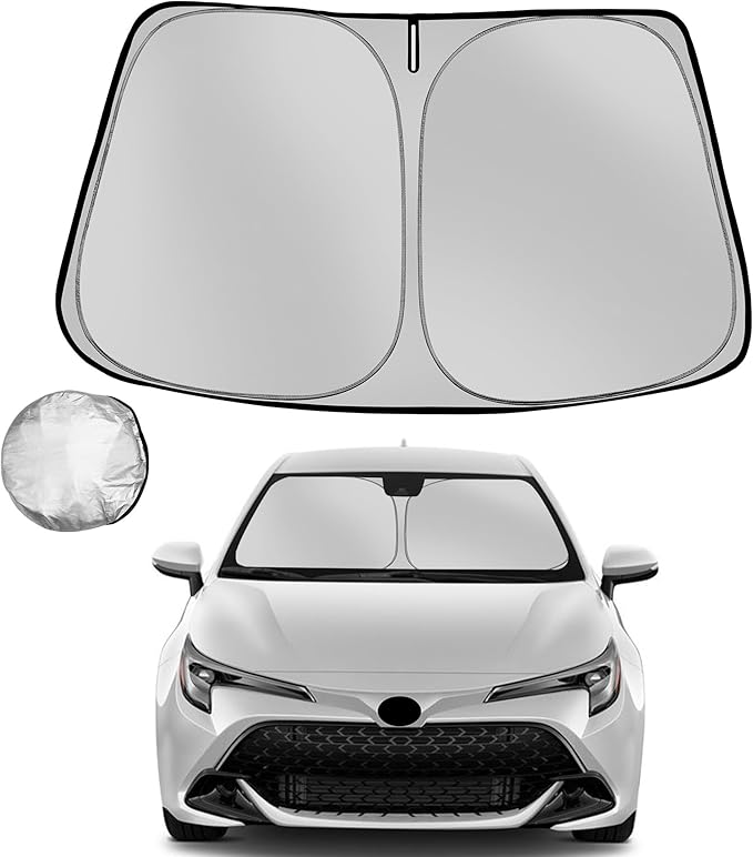 Windshield Sun Shade for 2020-2025 2026 Toyota Corolla Hybrid Sedan(Not for Corolla Cross) Foldable Sun Sunshade for Car Front Window Automotive Interior Protector Custom Fit Accessories
