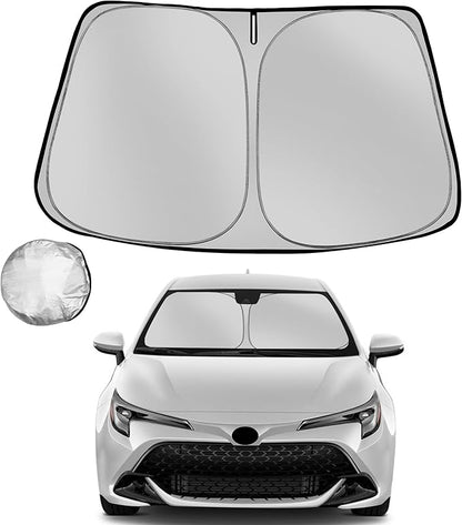 Windshield Sun Shade for 2020-2025 2026 Toyota Corolla Hybrid Sedan(Not for Corolla Cross) Foldable Sun Sunshade for Car Front Window Automotive Interior Protector Custom Fit Accessories