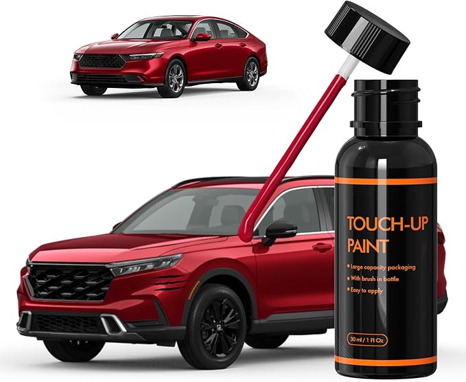 R569M Radiant Red Touch Up Paint for Honda, DIY Car Paint Scratch Repair Kit, Automotive Paints, Quick & Easy Fix Scratch Repair for Accord/CRV/Insight