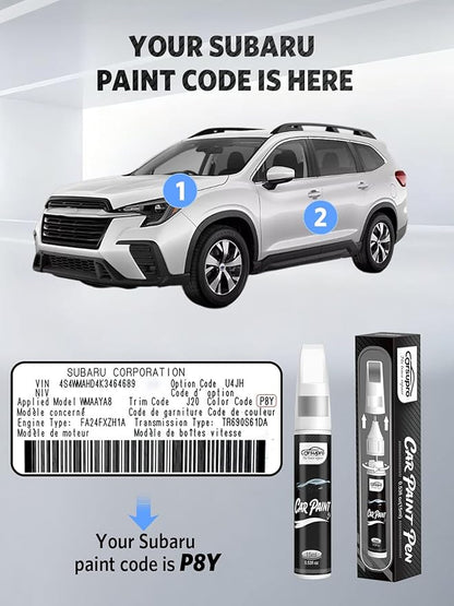 Dark Gray Metallic(61K) for Subaru Touch Up Paint Pen, 2 in 1 Car Scratch Remover with Pen Tip and Brush, Precise Color Match for Car Paint Scratch Repair, Quickly and Easily Fix Chips and Nicks