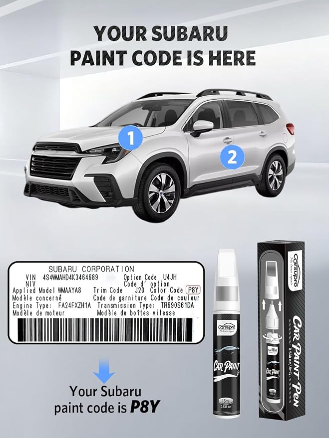 Venetian Red Pearl(H2Q) for Subaru Touch Up Paint Pen, 2 in 1 Car Scratch Remover with Pen Tip and Brush, Precise Color Match for Car Paint Scratch Repair, Quickly and Easily Fix Chips and Nicks