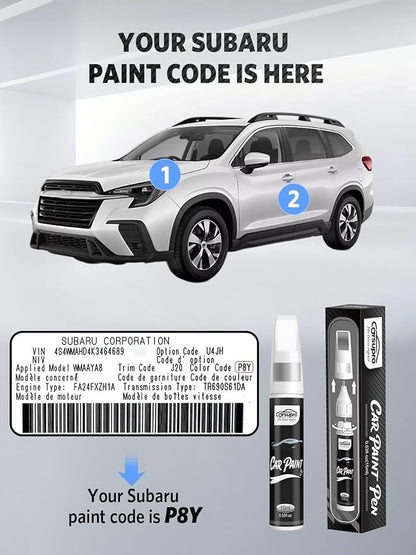 Cool Gray Khaki(PAF) for Subaru Touch Up Paint Pen, 2 in 1 Car Scratch Remover with Pen Tip and Brush, Precise Color Match for Car Paint Scratch Repair, Quickly and Easily Fix Chips and Nicks