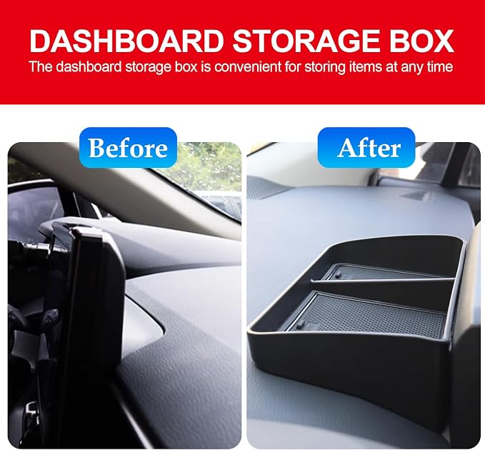 3PCS Center Console Tray Organizer for Toyota 2019-2025 RAV4 Hybrid, Prime (PHEV) Accessories Center Console Tray，Dashboard Tray，Armrest Storage Box（for 8'' Multimedia Display Only）