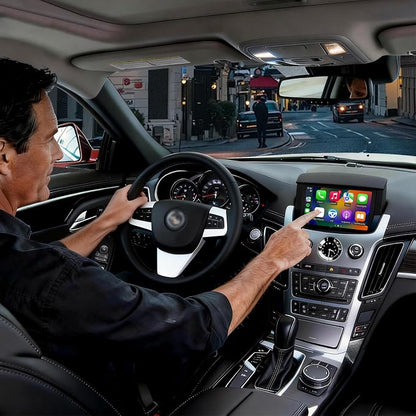 Wireless CarPlay & Android Auto Interface Compatible with Cadillac CTS 2009-2013 Retrofit Kit, Support Original Camera, Steering Wheel, AUX Audio and Micphone, Keep All OEM Radio Functions
