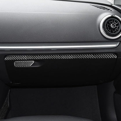 Real Premium Carbon Fiber Sticker Compatible with Audi A3 S3 RS3 8V 2013 2014 2015 2016 2017 2018 2019 Car Glove Box Storage Box Decor Kit Auto Interior Accessories Decal Style B 2PCS Black