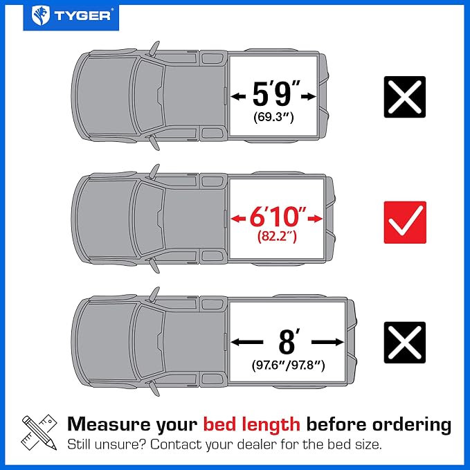 Tyger Auto T3 Soft Tri-fold Truck Bed Tonneau Cover Compatible with 2020-2026 Chevy Silverado GMC Sierra 2500 3500HD | 6'10" (82") Bed | TG-BC3C1212