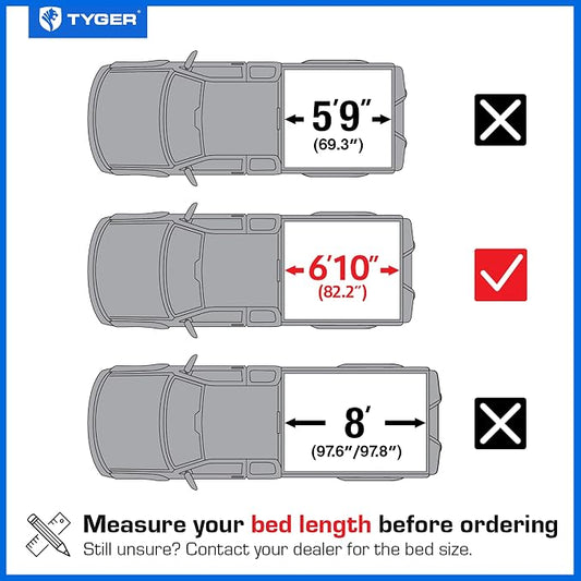 Tyger Auto T3 Soft Tri-fold Truck Bed Tonneau Cover Compatible with 2020-2026 Chevy Silverado GMC Sierra 2500 3500HD | 6'10" (82") Bed | TG-BC3C1212