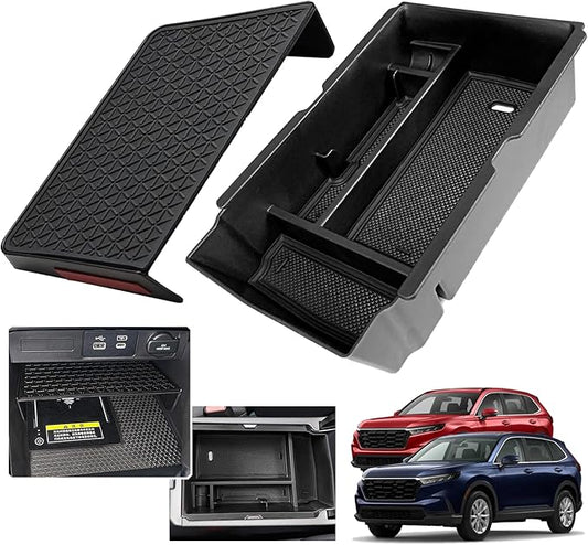 2PCS 2024 2025 2026 Honda CR-V CRV Hybrid Accessories Center Console Organizer Tray for 2025 2024 2023 Honda CR-V (Hybrid) Console Organizer 2024 CRV Console Armrest Tray 2025 CR-V Storage Box